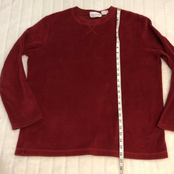 BOGO🦋 Deep Red Colour Pullover Fleece Sweater - Picture 10 of 10